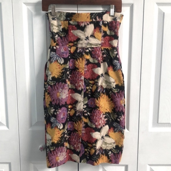 Anthropologie Moulinette Soeurs Tropica Floral Jacquard Strapless Mini Dress 0 - Picture 3 of 12